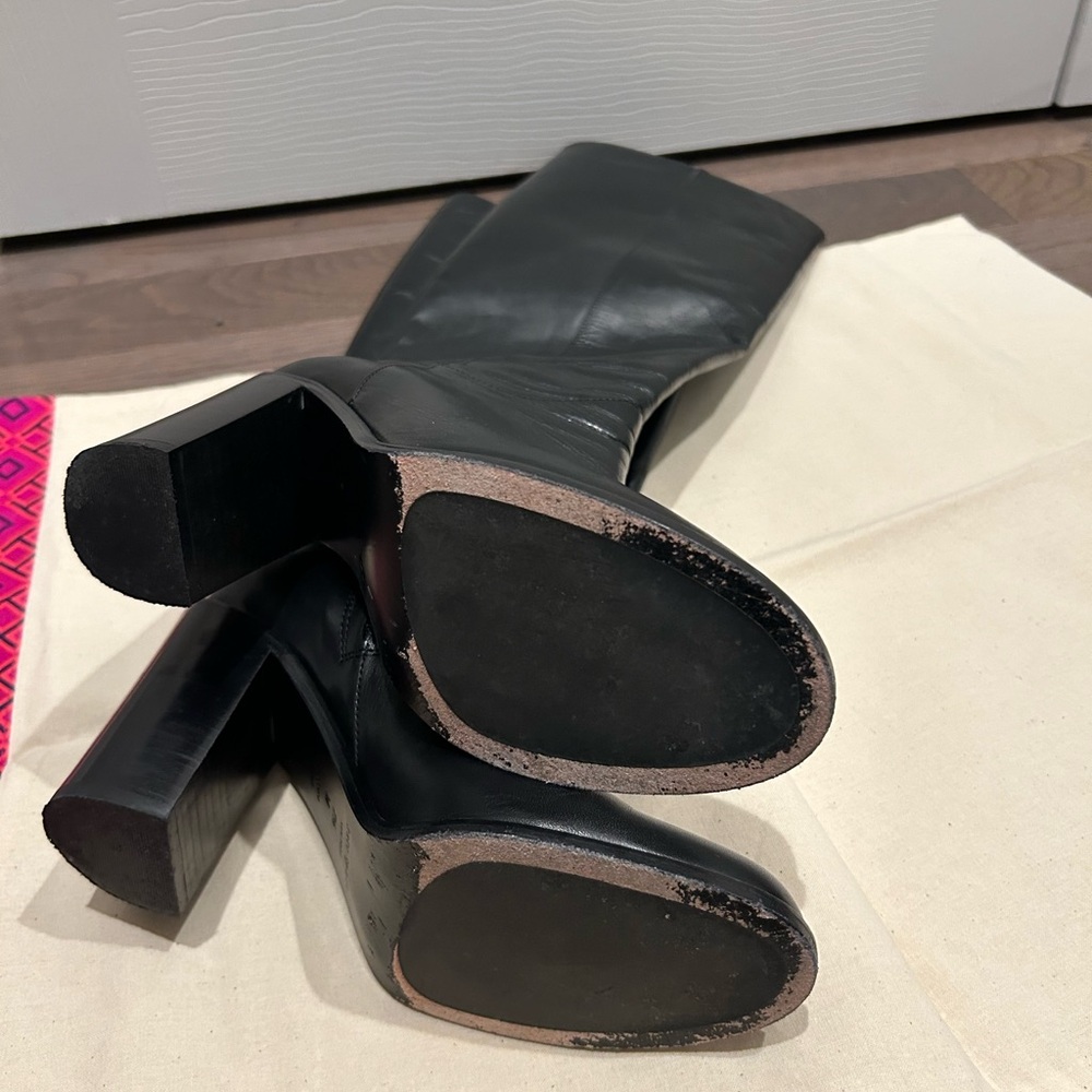 Kate Spade Black Heeled Leather Boots - Picture 3 of 9